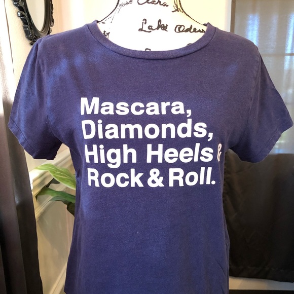 Forever 21 Tops - Forever 21 graphic rock & roll blue tee large